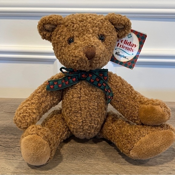 Vintage Russplus “Holiday Friends” Jointed Teddy Bear Plush Stuffed Animal - Picture 1 of 16